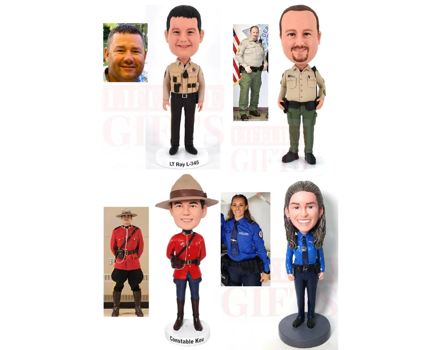 Custom Policeman Bobblehead: Personalized Police Officer Retirement Gift