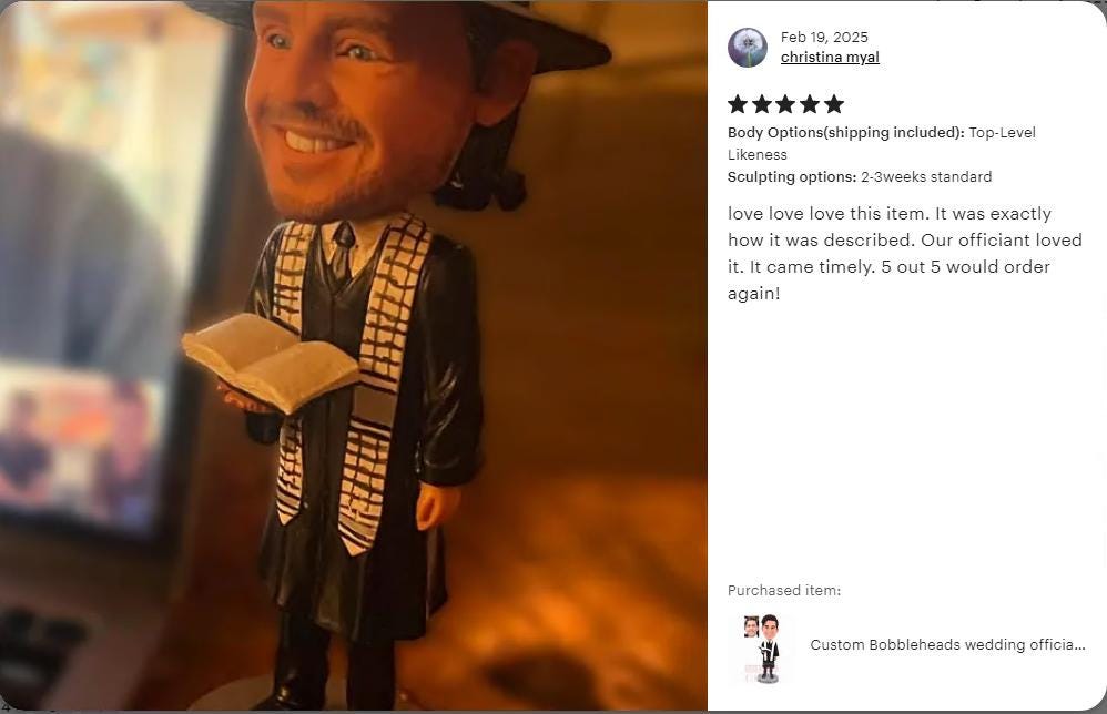 Custom Wedding Officiant Bobblehead: Personalized Thank You Gift