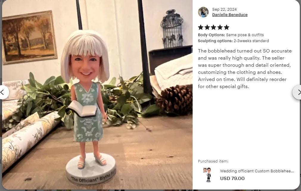 Custom Wedding Officiant Bobblehead: Personalized Thank You Gift