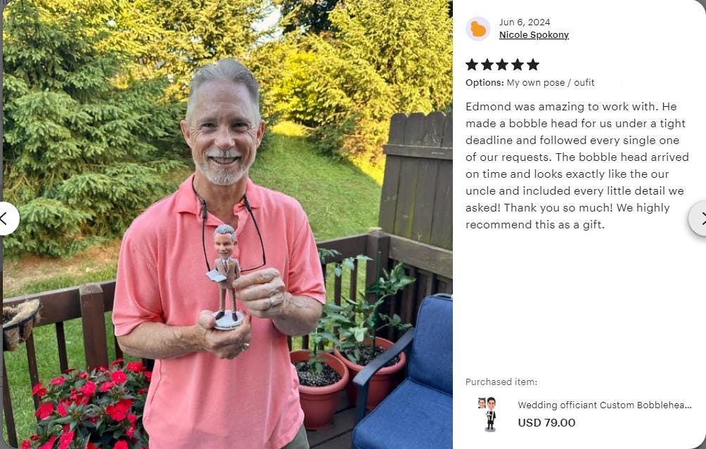 Custom Wedding Officiant Bobblehead: Personalized Thank You Gift