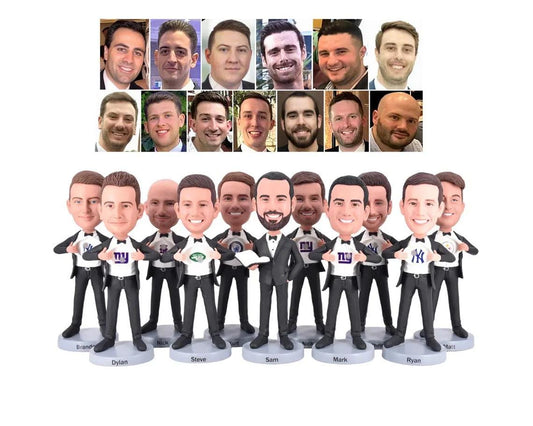 Custom Groomsmen Bobbleheads, Personalized Gift for Boss/Coworkers