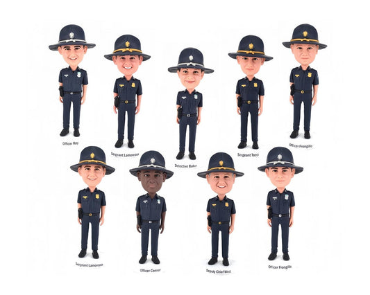 Custom Team Bobbleheads, fully handmade bobblehead dolls for crew, fun office party gifts