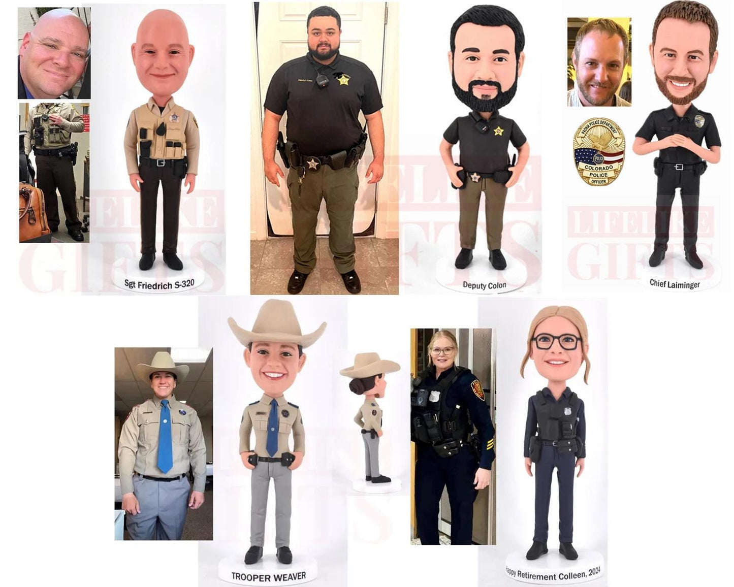 Custom Policeman Bobblehead: Personalized Police Officer Retirement Gift