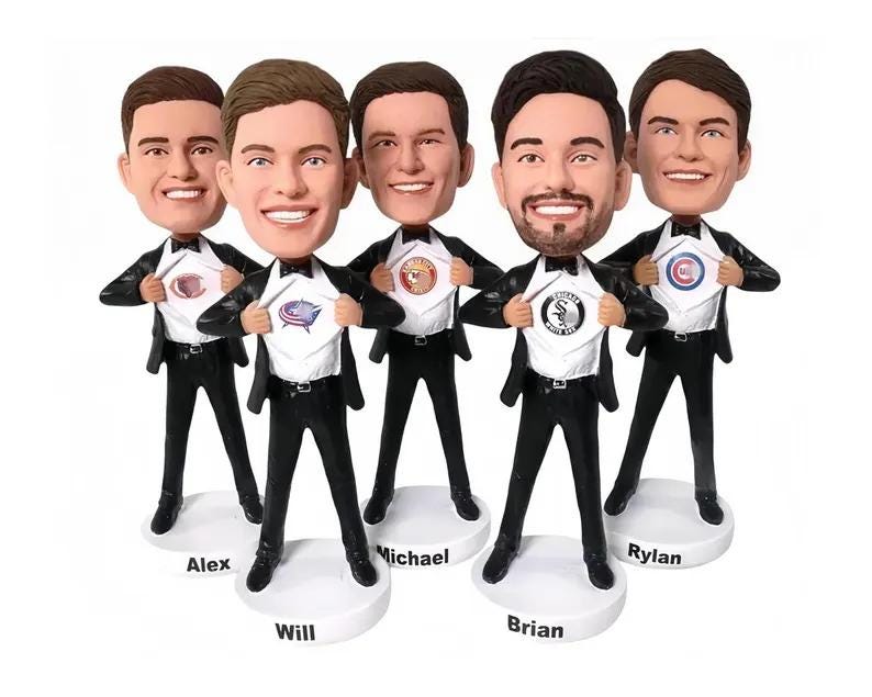 Custom Groomsmen Bobbleheads: Personalized Wedding Party Gifts