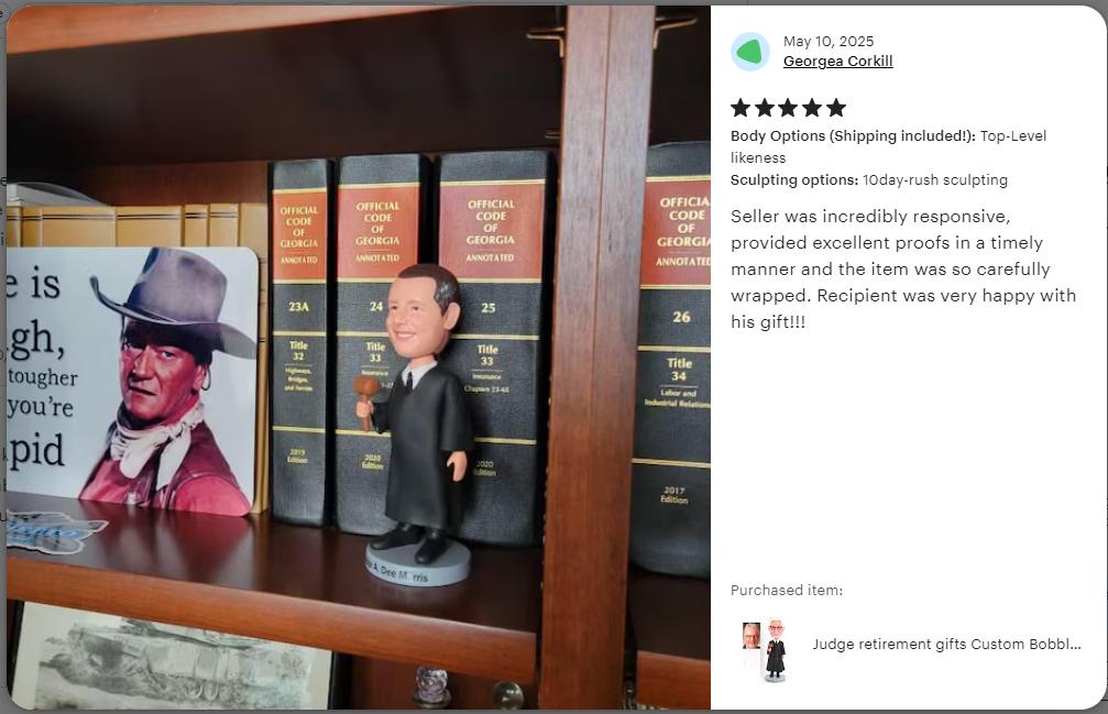 Custom Judge Bobbleheads, Personalized Magistrate Retirement Gift, promothion gift