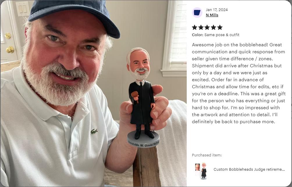 Custom Judge Bobbleheads, Personalized Magistrate Retirement Gift, promothion gift