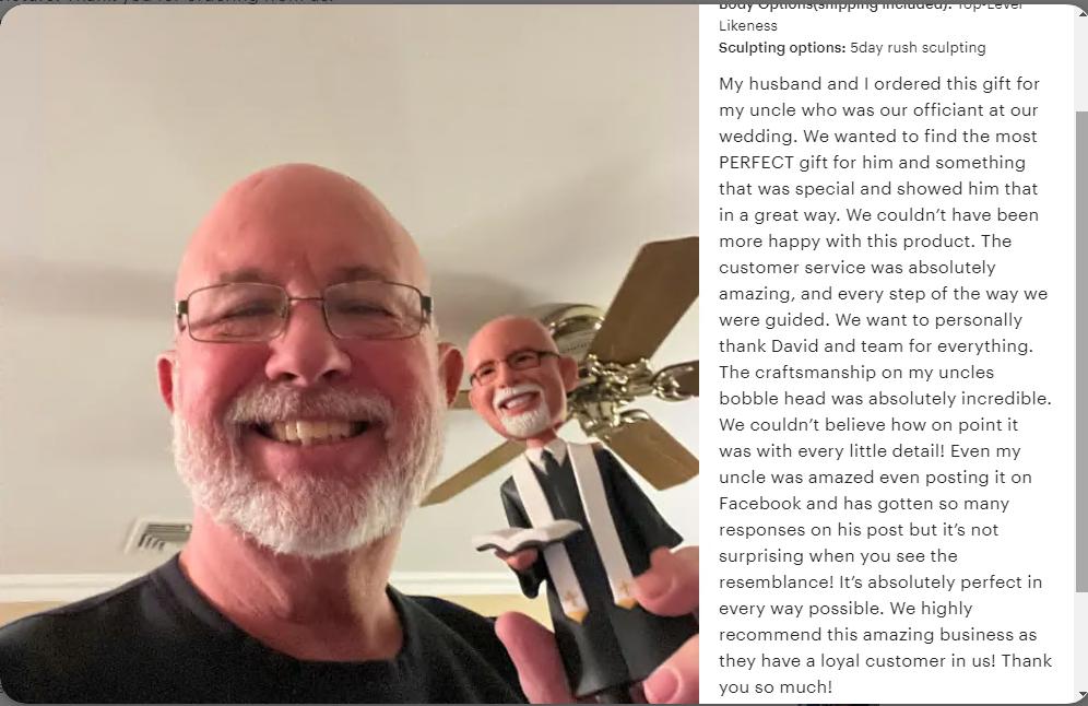 Custom Wedding Officiant Bobblehead: Personalized Thank You Gift