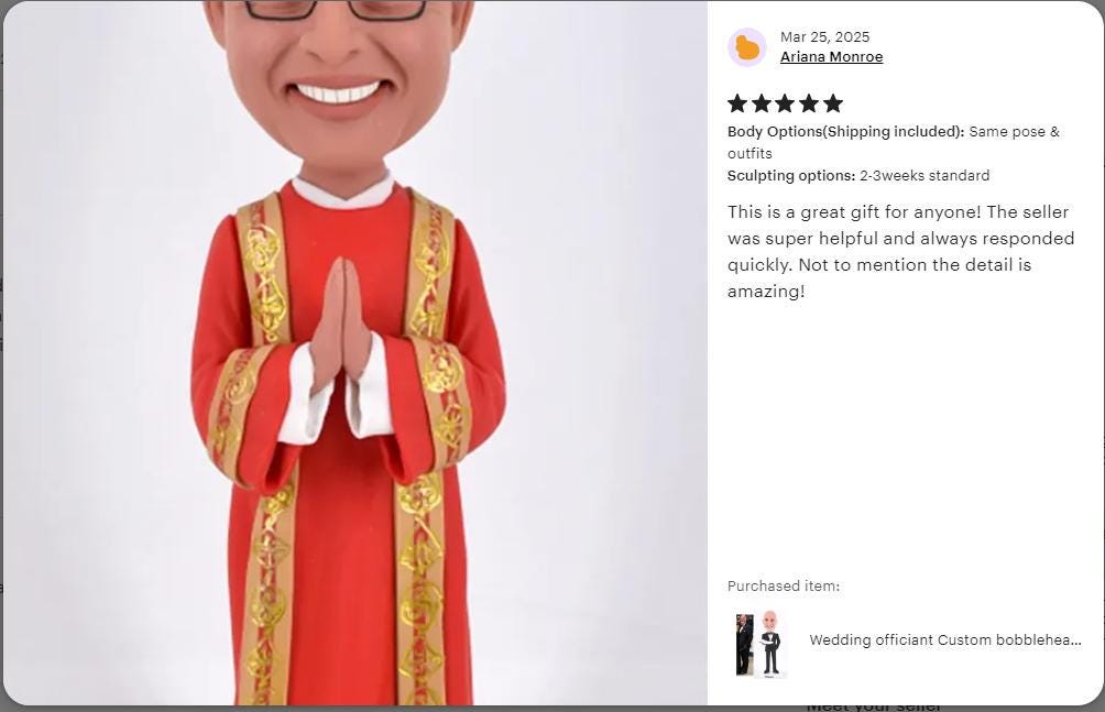 Custom Pastor Bobblehead: Unique Wedding Officiant Gift