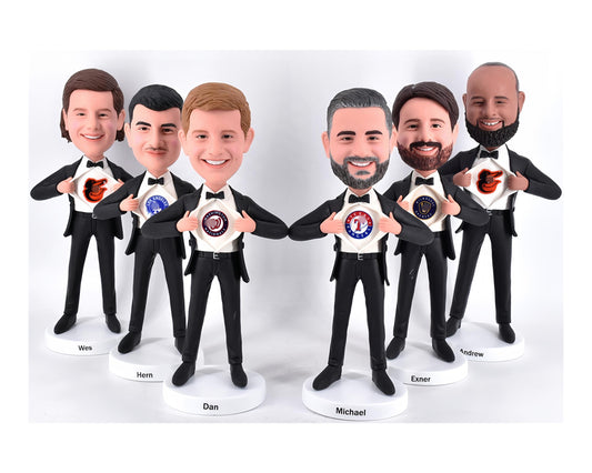 Custom Team Bobbleheads: Personalized Groomsmen, Graduation, Company Gifts
