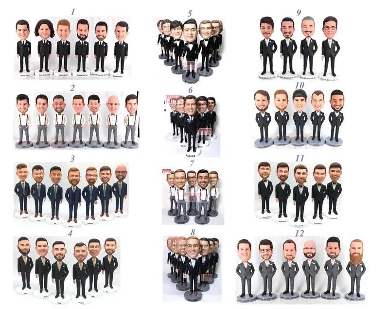 Custom Groomsmen Bobbleheads: Personalized Wedding Party Gifts