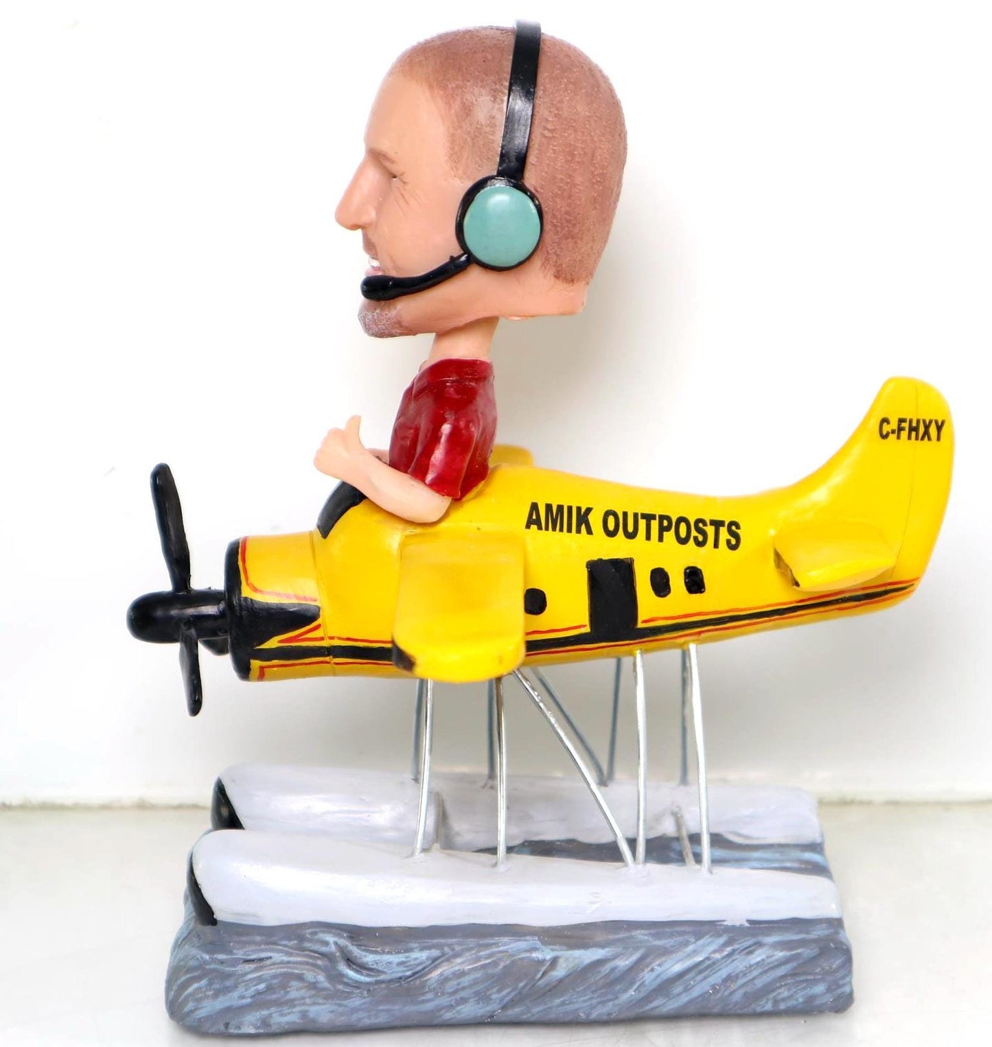 Custom Pilot Bobblehead with Airplane Model, Aviation Gift for pilot, best gift ideas for kids