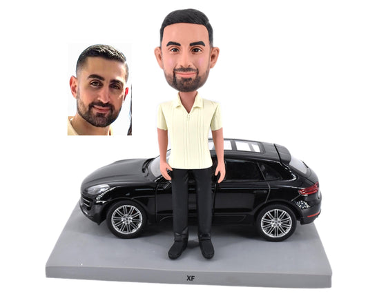 Custom Husband Bobblehead with Car - Personalized birthday Gift