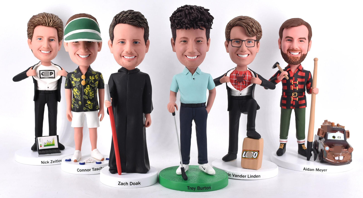 Custom Team Bobbleheads: Handmade Company party & wedding party Gifts