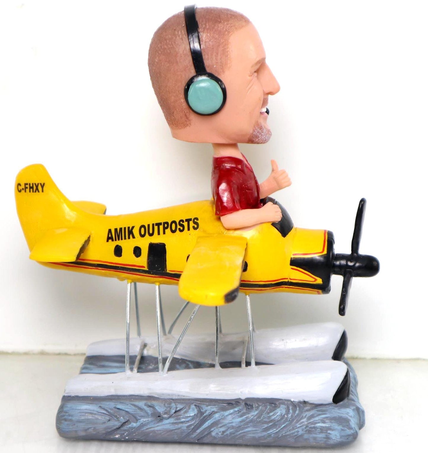 Custom Pilot Bobblehead with Airplane Model, Aviation Gift for pilot, best gift ideas for kids