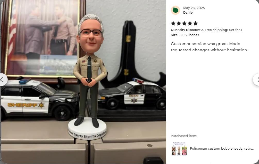 Policewoman Custom Bobbleheads, Personalized Police Officer Bobblehead, Custom Sheriff/Prosecutor Bobbleheads, gifts for boss/coworker