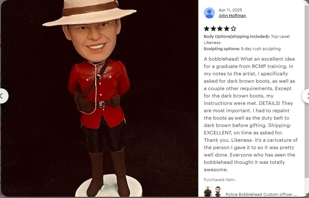 Policewoman Custom Bobbleheads, Personalized Police Officer Bobblehead, Custom Sheriff/Prosecutor Bobbleheads, gifts for boss/coworker