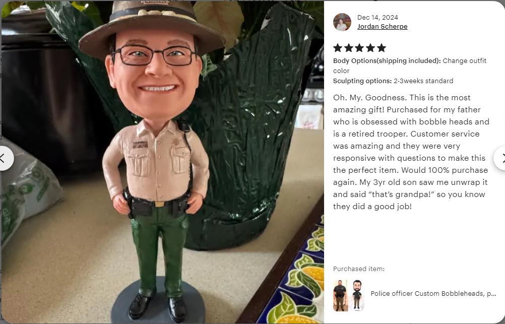 Policewoman Custom Bobbleheads, Personalized Police Officer Bobblehead, Custom Sheriff/Prosecutor Bobbleheads, gifts for boss/coworker