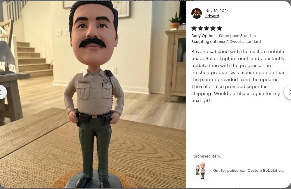 Policewoman Custom Bobbleheads, Personalized Police Officer Bobblehead, Custom Sheriff/Prosecutor Bobbleheads, gifts for boss/coworker