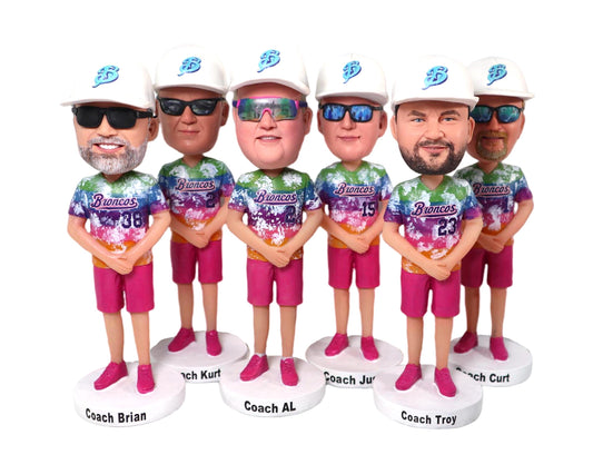 Custom Coach Bobbleheads, Handmade Sports Team Gift