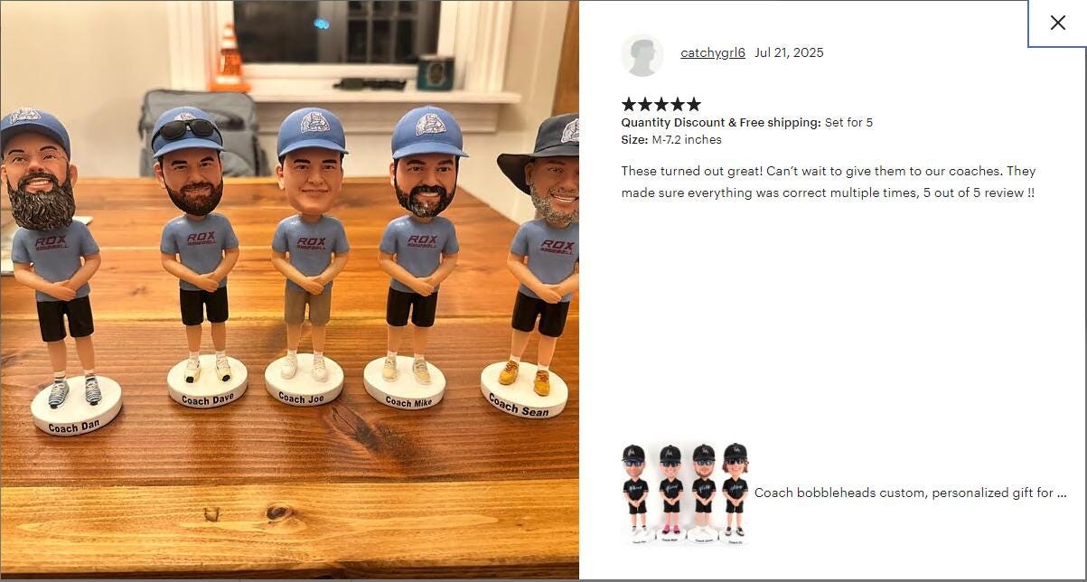 Coach bobbleheads custom, personalized gift for baseball coachs, retirement gifts for basketball coaches, handmade bobbleheads for the team
