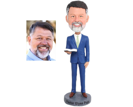 Custom Wedding Officiant Bobblehead: Personalized Pastor Gift