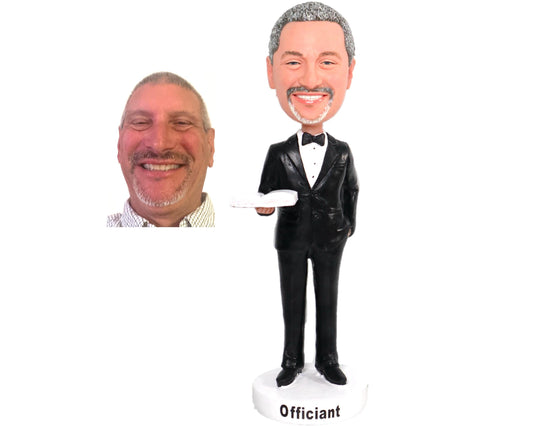 Custom Wedding Officiant Bobblehead: Personalized Pastor Gift