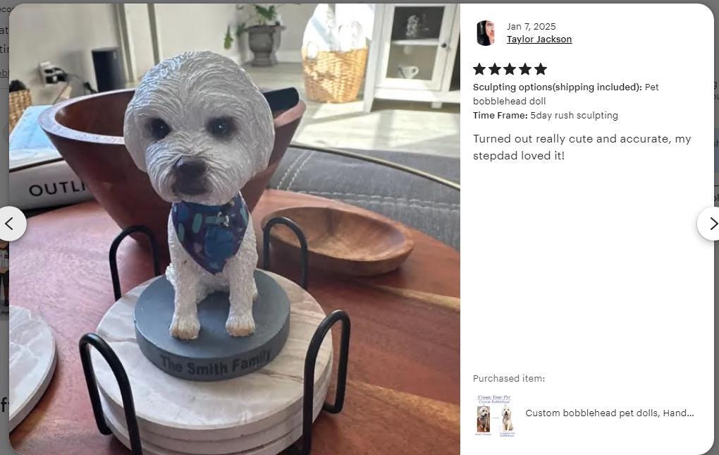 Custom Pet Bobblehead: Handmade Resin Dog/Cat Figurine