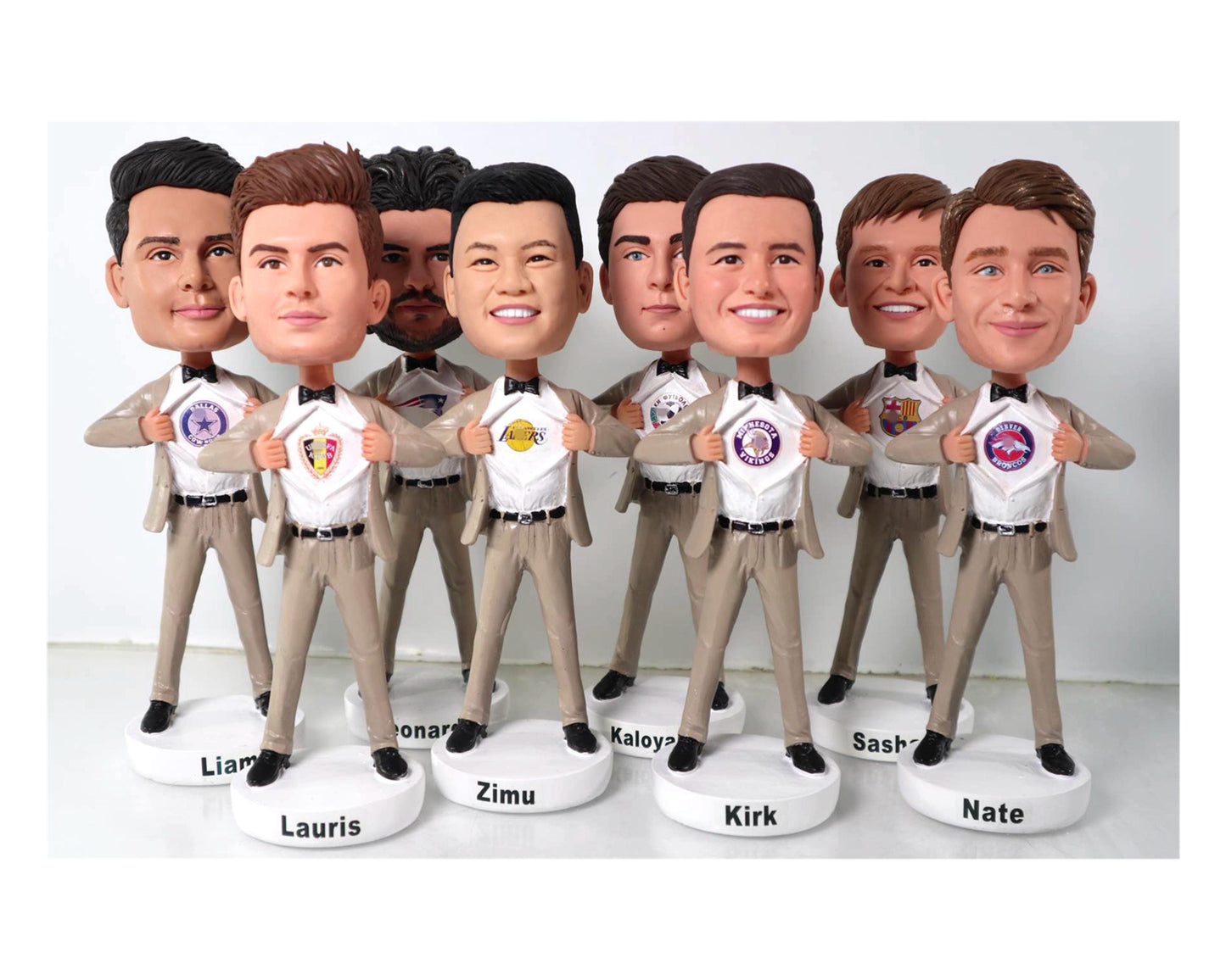 Custom Groomsmen Bobbleheads: Handmade Wedding Party Gifts