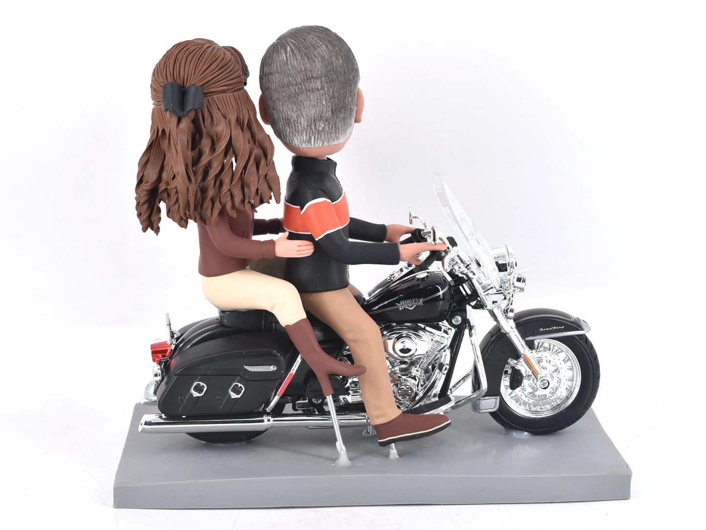Custom Couple Bobbleheads on Motorcycle, Anniversary Gift