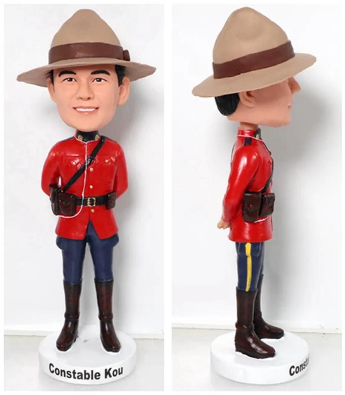 Custom RCMP Bobblehead, Personalized officer gifts
