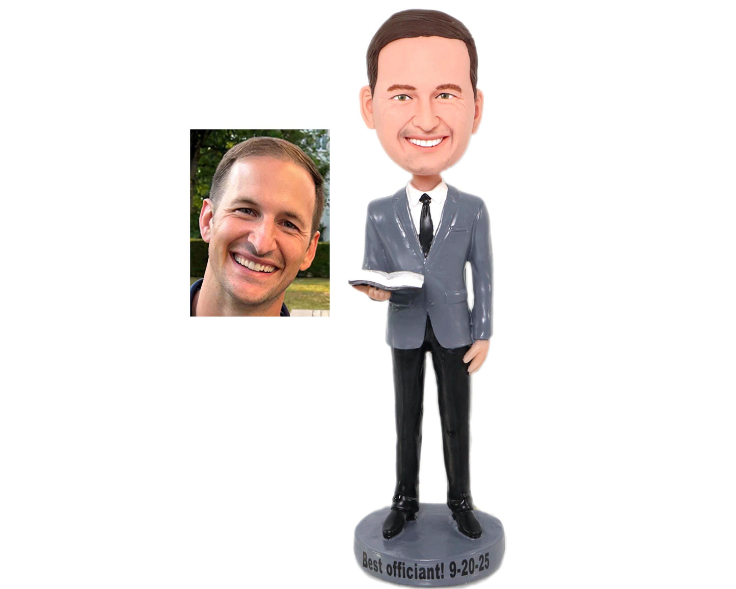 Personalized Wedding Officiant Bobblehead Gift: Custom Pastor Figurine