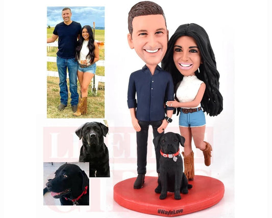 Couple bobblehead custom, wedding cake toppers, custom anniversary gifts, turn pictrues into reality, handmade bobbleheads for wedding
