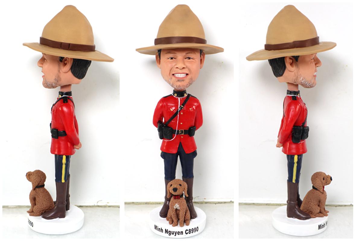 Custom RCMP Bobblehead, Personalized officer gifts