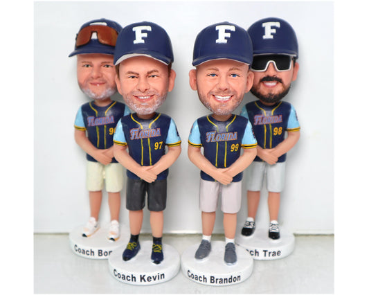 Personalized Coach Bobbleheads - Custom Baseball Team Gift