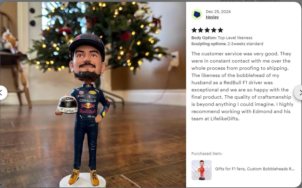Custom Racer Bobblehead, Personalized Driver figurine, F1 Racer bobblehad