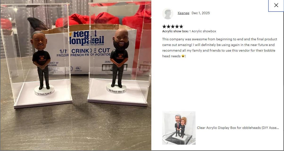 Custom bobblehead from picture, dashboard nodding dolls, personalized figurine bobble head, fun birthday gift ideas, office party presents