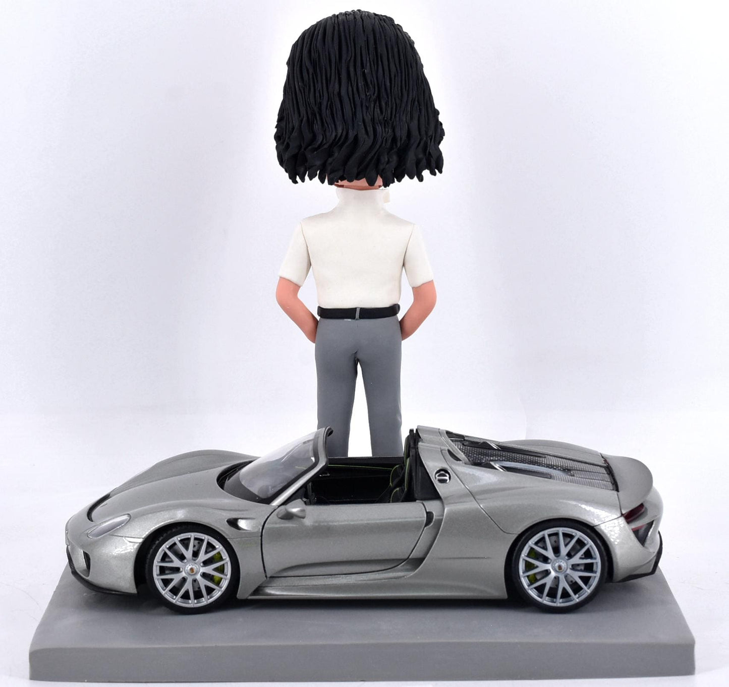 Custom Bobblehead with Sports Car, fun birthday gift for husband, Office desk decor, boss retirement gift