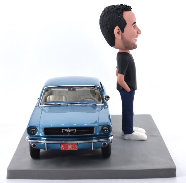 Custom Bobblehead with dream Car, Personalized retirement gift for him, birthday present for boss
