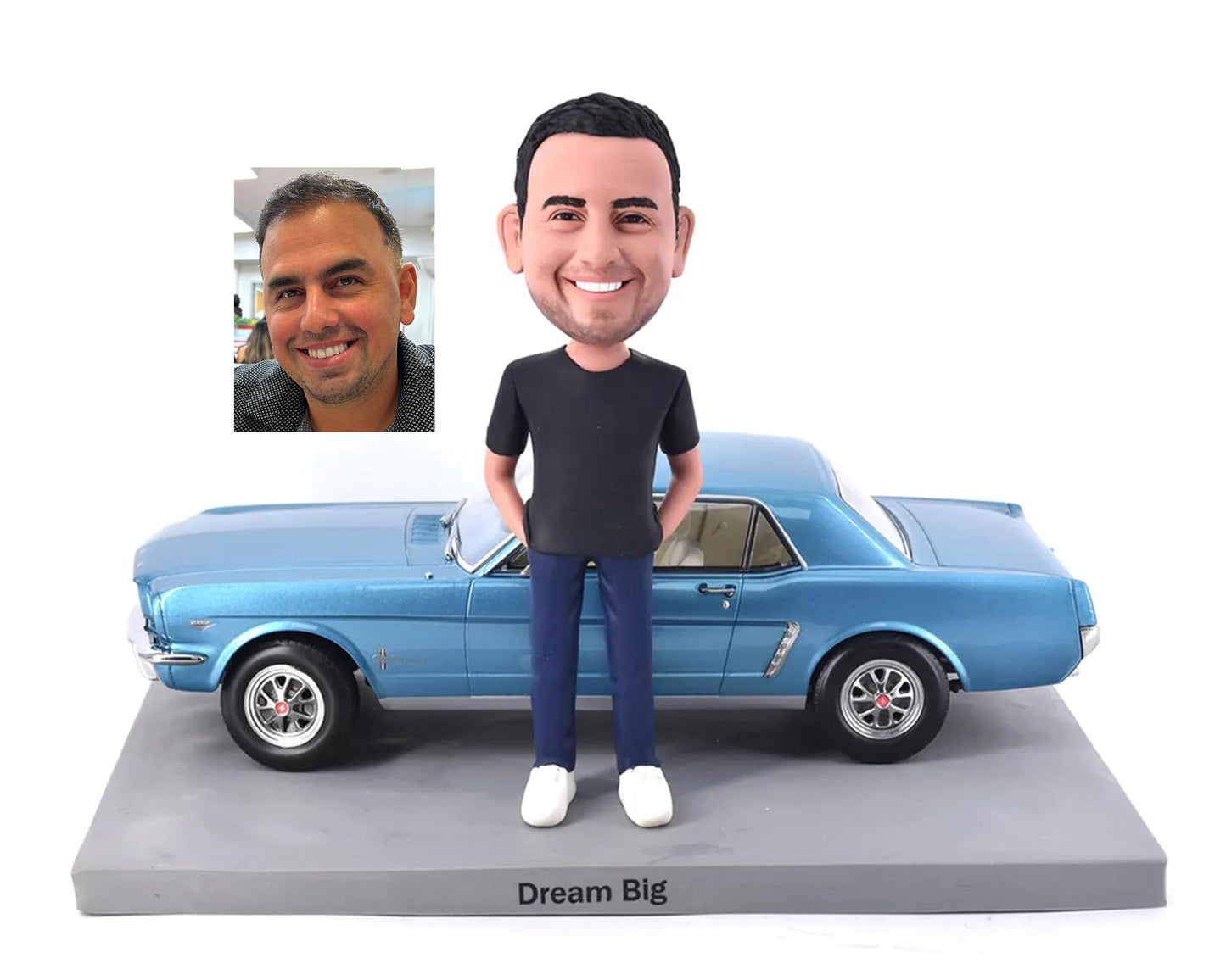 Custom Bobblehead with dream Car, Personalized retirement gift for him, birthday present for boss