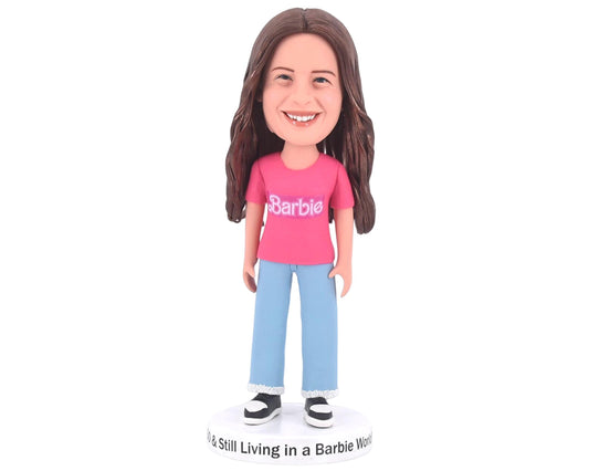 Custom girl Bobblehead, Personalized Figurine for kids, Handmade dashborad nodding dolls, birthday gift for her