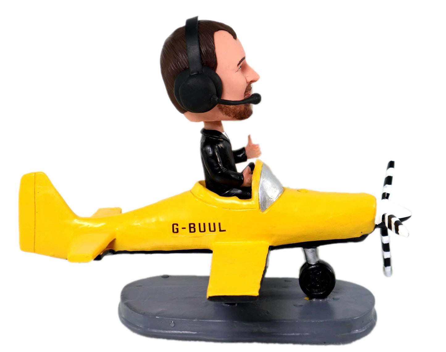 Custom pilot bobblehead dolls, personalized captain figurine with aircraft, fun gift ideas for boss, birthday present for him