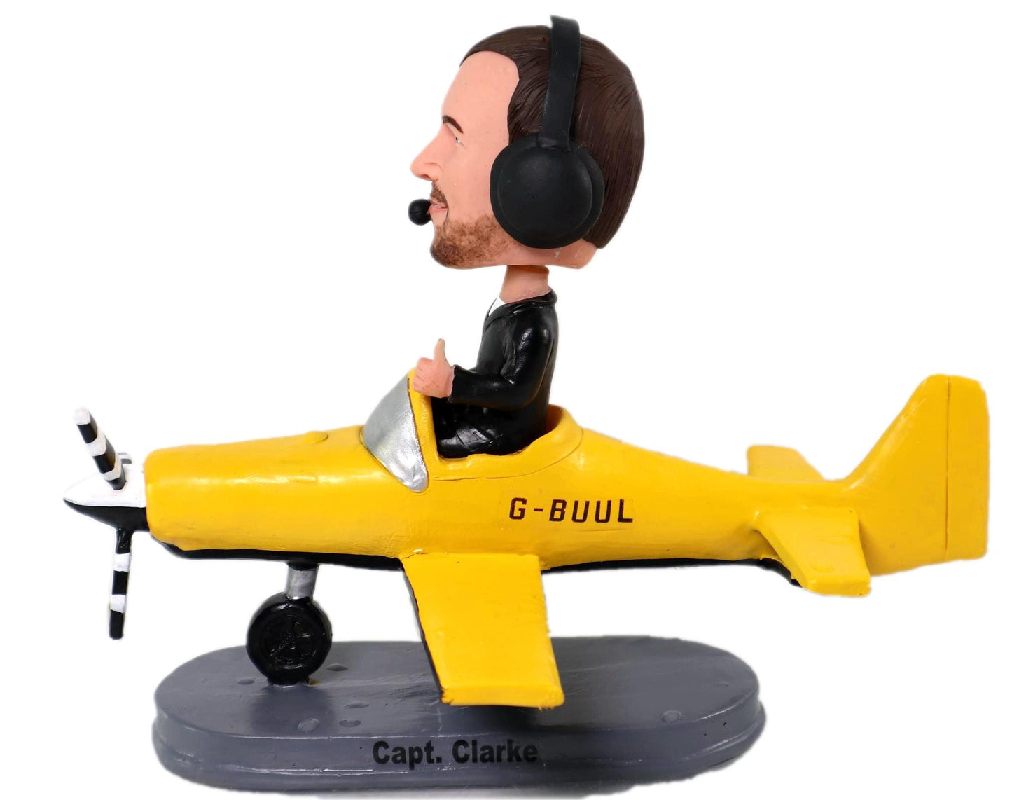 Custom pilot bobblehead dolls, personalized captain figurine with aircraft, fun gift ideas for boss, birthday present for him