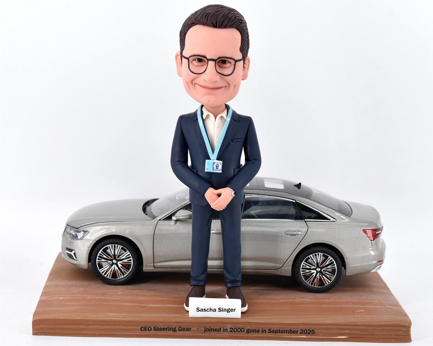 Custom CEO Bobblehead with his own Car, Personalized Retirement/birthday Gift for boss