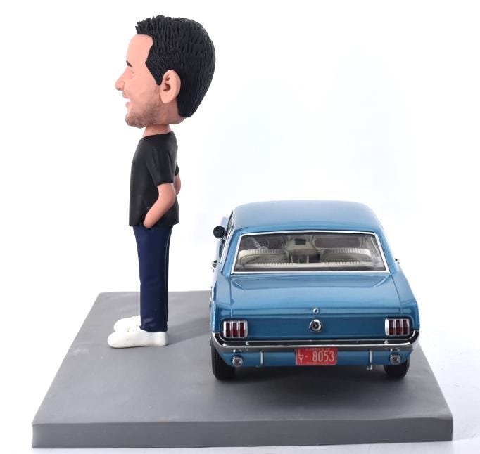 Custom Bobblehead with dream Car, Personalized retirement gift for him, birthday present for boss