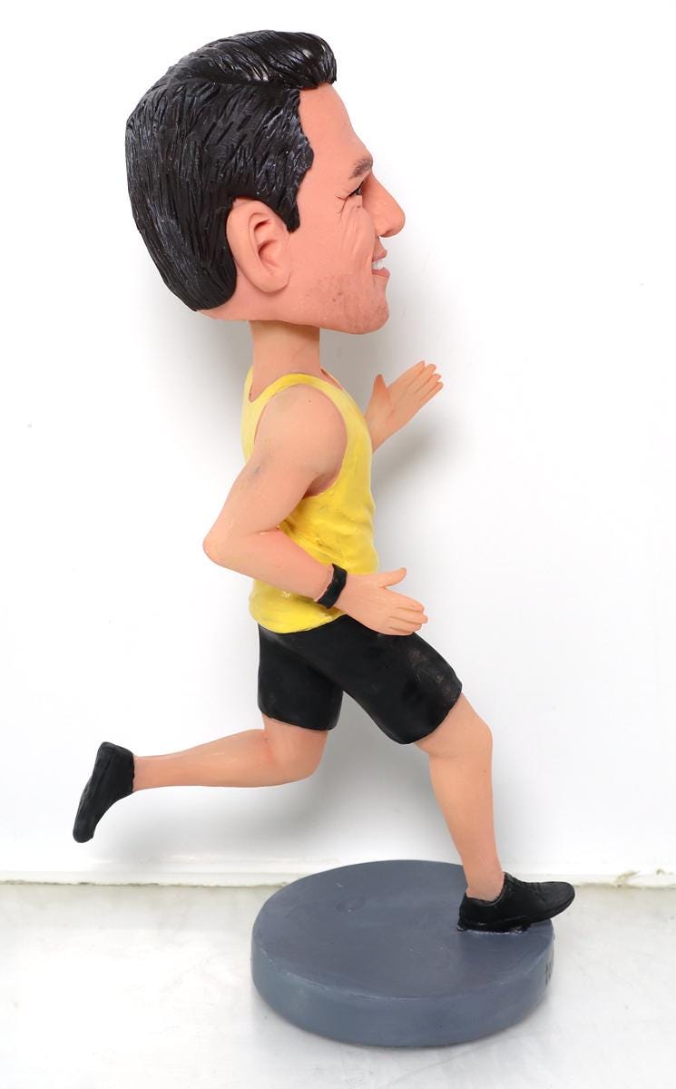 Custom Runner Bobblehead doll, personalized coach figurine, birthday gift for him