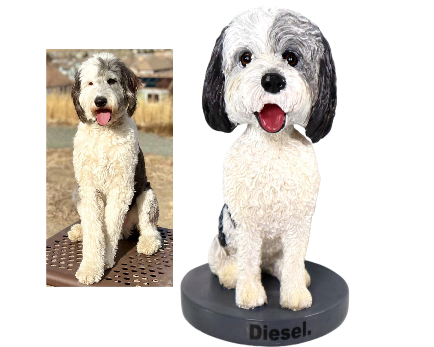 Custom Dog Bobblehead, Personalized Pet Memorial, Handmade Resin Figurine, handmade dashboard nodding dog, pet loss gift