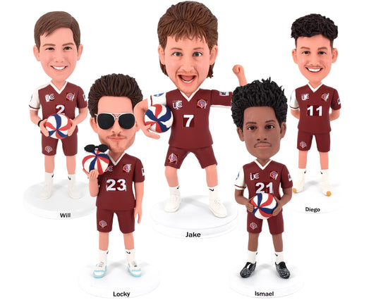 Custom team bobblehead dolls, thank-you gift for coaches, graduation present for boys, fully handamde gift for team/groups/crew/office