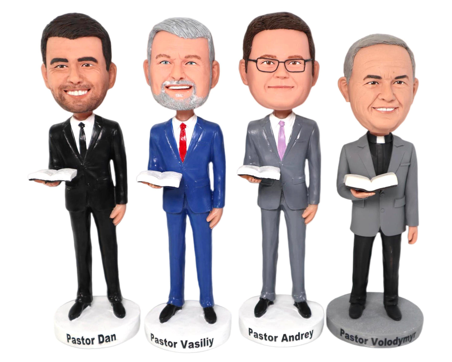 Custom Pastor Bobblehead with Bible  Personalized Clergy Gift, Pastor Appreciation Gift, Christian Gift for Husband, Church Leader Keepsake
