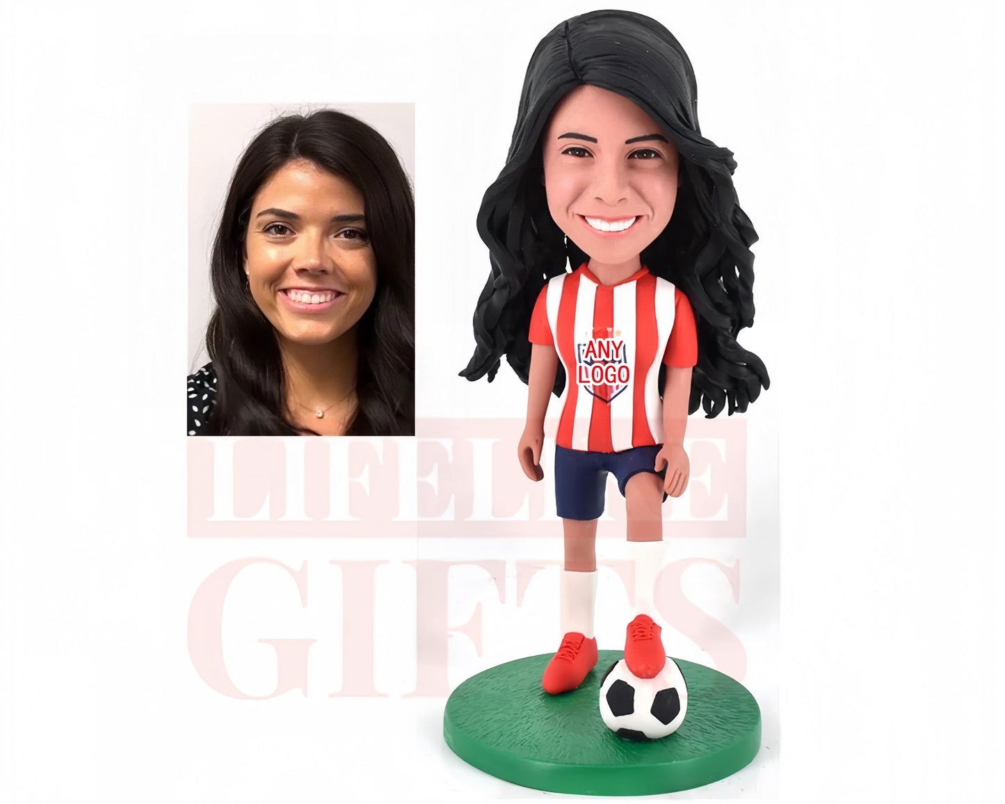 Custom Bobbleheads football player, personalized bobblehead of soccer lover, birthday present ideas, handmade graduation gift for team/crew