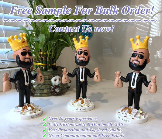 Bulk copy Custom Bobblehead,  factory wholesale Office/Company figurine, fun gift Handmade from Photo